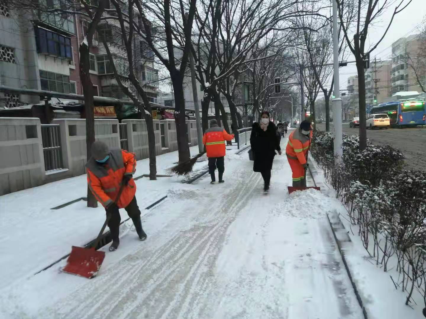 （原創）以雪為令 隨雪而動 石家莊市新華區衛生隊全力清雪 保障道路暢通_fororder_3