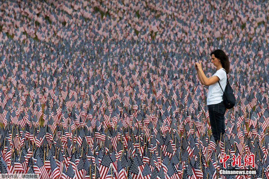 美国阵亡将士纪念日在即 阿灵顿国家公墓插满国旗