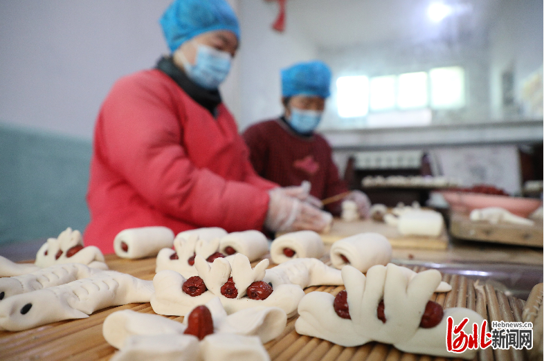 河北隆堯：蒸花饃 迎新年