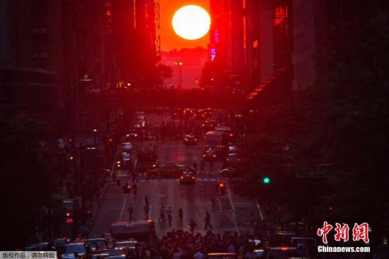 纽约将迎“曼哈顿悬日”奇观 夕阳余晖尽染(图)