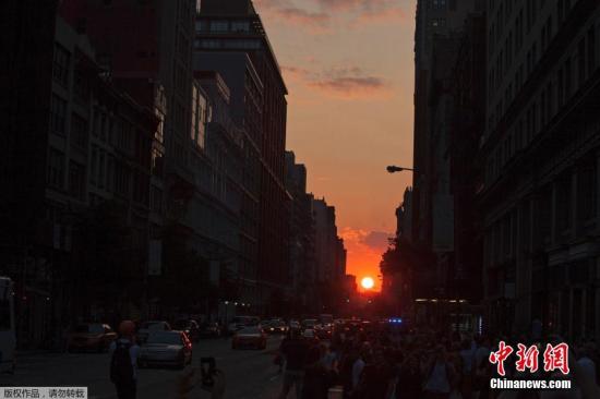 紐約將迎“曼哈頓懸日”奇觀 夕陽余暉盡染(圖)
