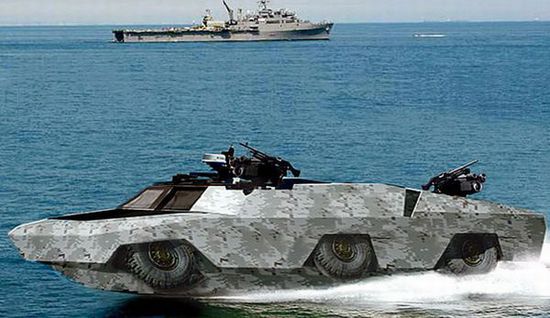 反恐利器 英測試新兩棲艇 可在水陸高速機動
