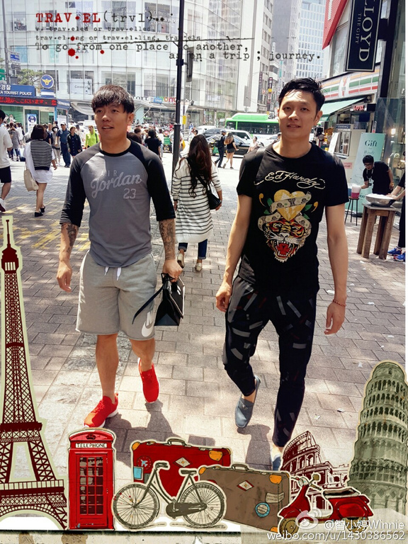 重逢！国安两将游首尔 张稀哲杨智合影德扬(图)