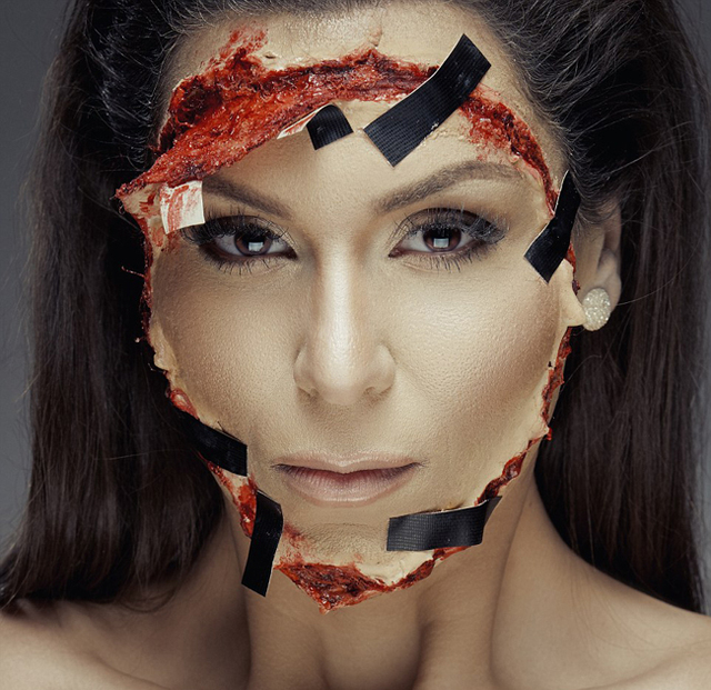 瑞典女孩化超逼真惊悚妆 吓到你吃不下饭(高清组图)