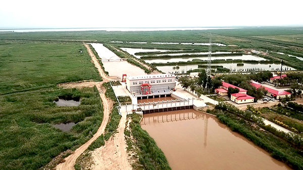2019年7月18日,红圪卜排水站与黄河三盛公水利枢纽共同构成灌区灌排