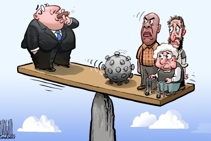 漫画来自中国日报网正因如此,当看到《美国政府买断新冠良药瑞德西