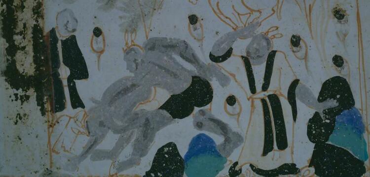 《艺术里的奥林匹克》探寻敦煌壁画中的“没骨”写意——摔跤组图