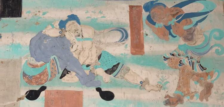 《艺术里的奥林匹克》探寻敦煌壁画中的“没骨”写意——摔跤组图