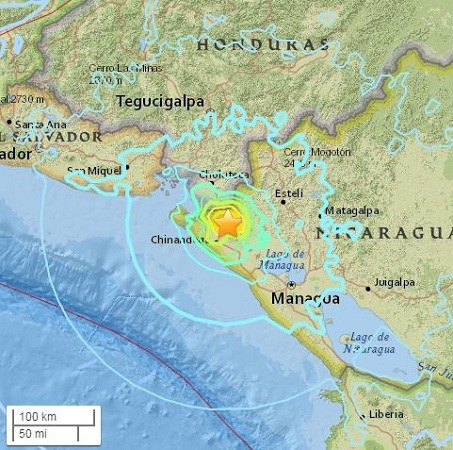 尼加拉瓜西部发生6.1级地震 尚无人员伤亡消息