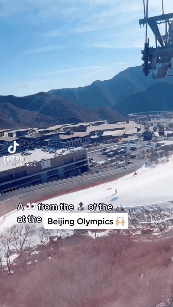 外国运动员拍摄超酷冬奥村："黑科技"缆车、冰墩墩枕头细节拉满