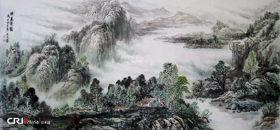 图片默认标题_fororder_37《烟岚清韵图》之二 2013年245×98cm 拷贝