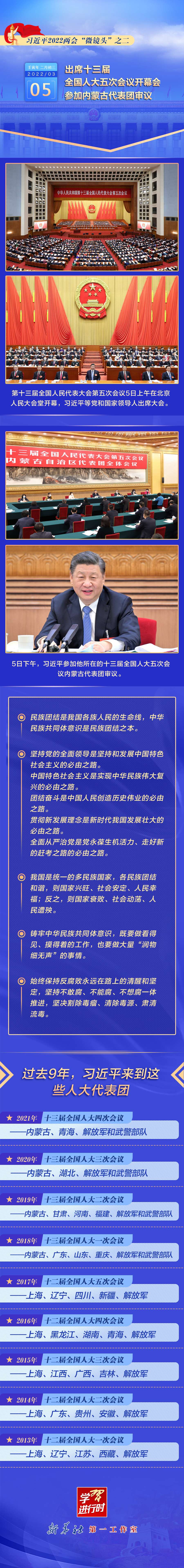 习近平2022两会微镜头之二3月5日出席人代会开幕会参加内蒙古代表团