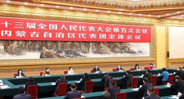 Pangulong Tsino, dumalo sa deliberasyon ng delegasyon ng Inner Mongolia_fororder_20220306XiMongolia