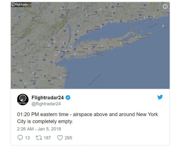 根据Flightradar24于1月5日发布的信息,纽约上空一度没有任何飞机飞过_fororder_0DDBF40FB3096722F87BBCC54E5D4E6D3C8B6415_size35_w600_h526
