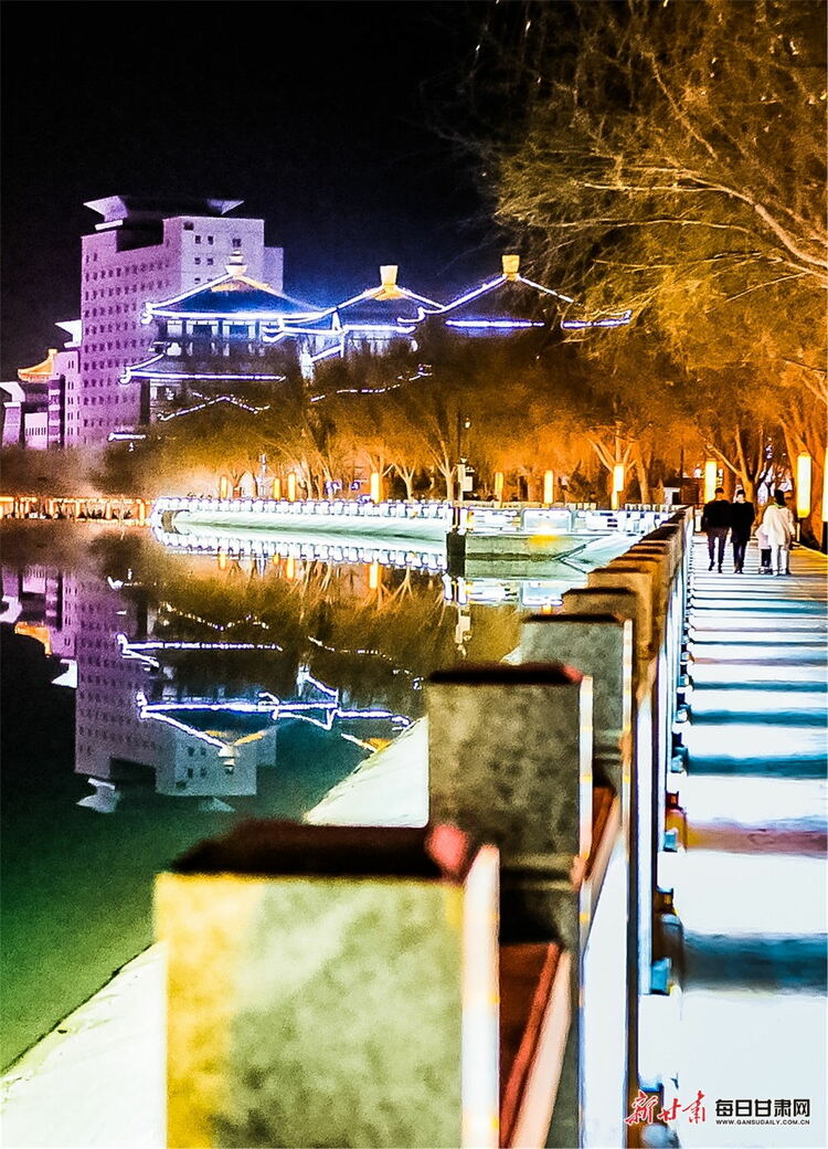 【鏡觀隴原】春日敦煌黨河風情線夜景