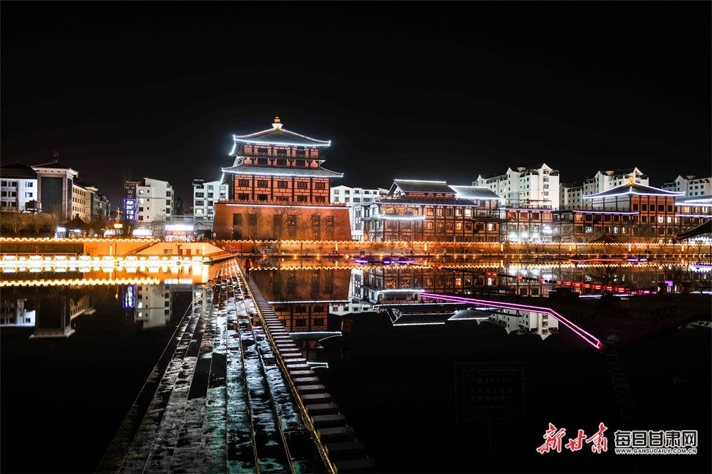 【鏡觀隴原】春日敦煌黨河風情線夜景