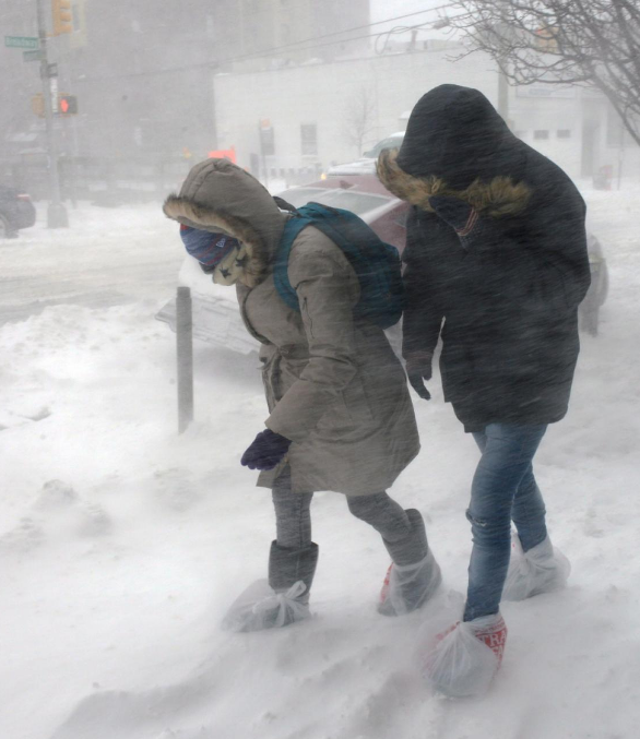 美国纽约皇后区的人们在风雪中行走_fororder_QQ截图20180105161325