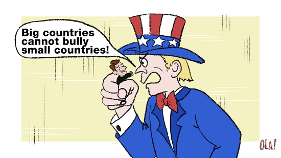 （热点观察·漫评）美国是“大国不能欺负小国”的反面教材_fororder_1
