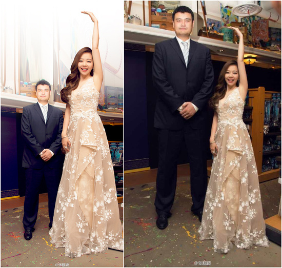 张靓颖比姚明还高？网友调侃：小公主三米三