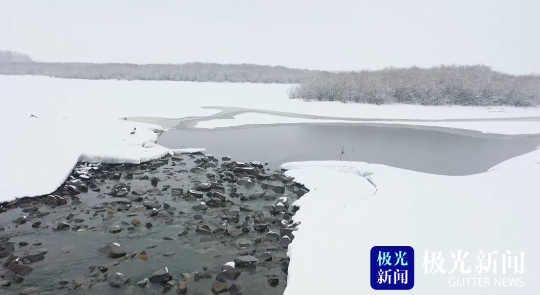 逊克：春日雪花飞舞 勾勒出一幅水墨丹青