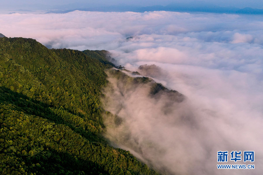 航拍蕲春独山港村 云雾景观美不胜收