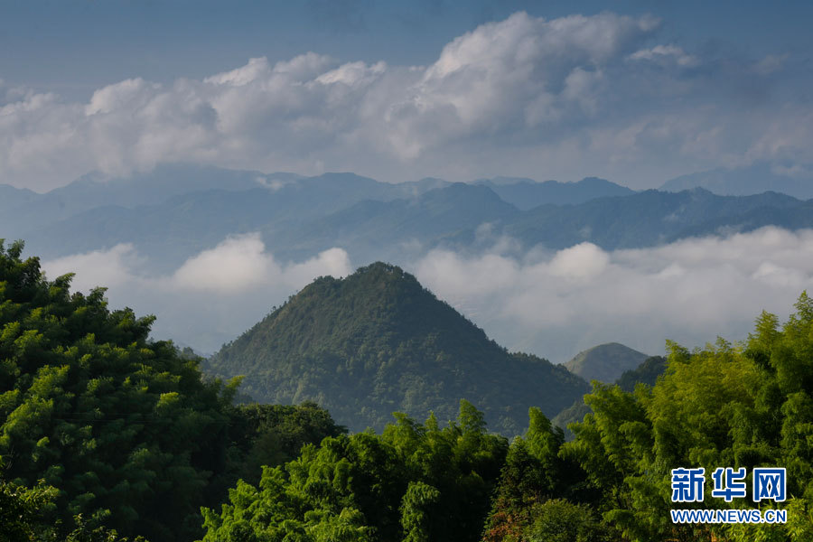 航拍蕲春独山港村 云雾景观美不胜收