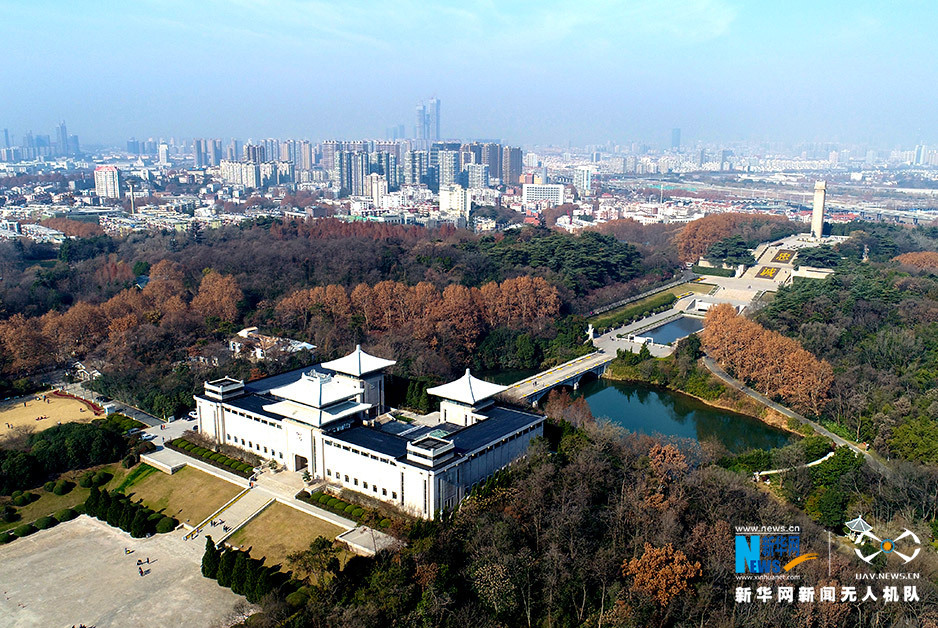 航拍雨花台烈士纪念馆 巍峨壮丽
