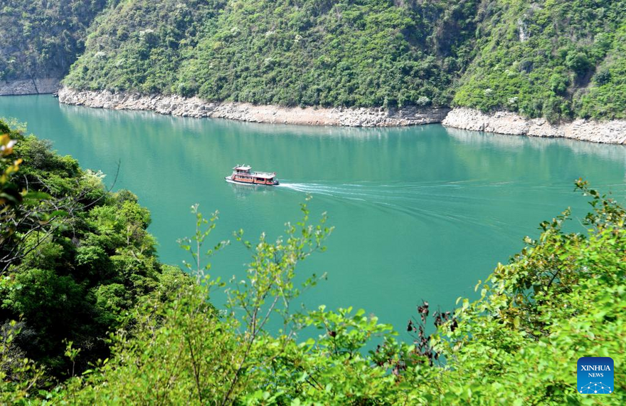 View of Yangtze River in Wushan County, SW China's Chongqing