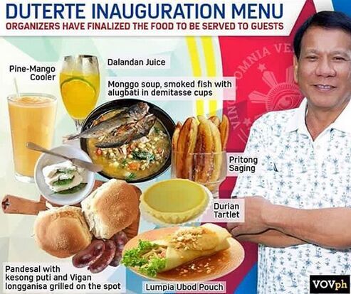 菲律宾新总统就职宴会菜品低调：以椰奶代酒