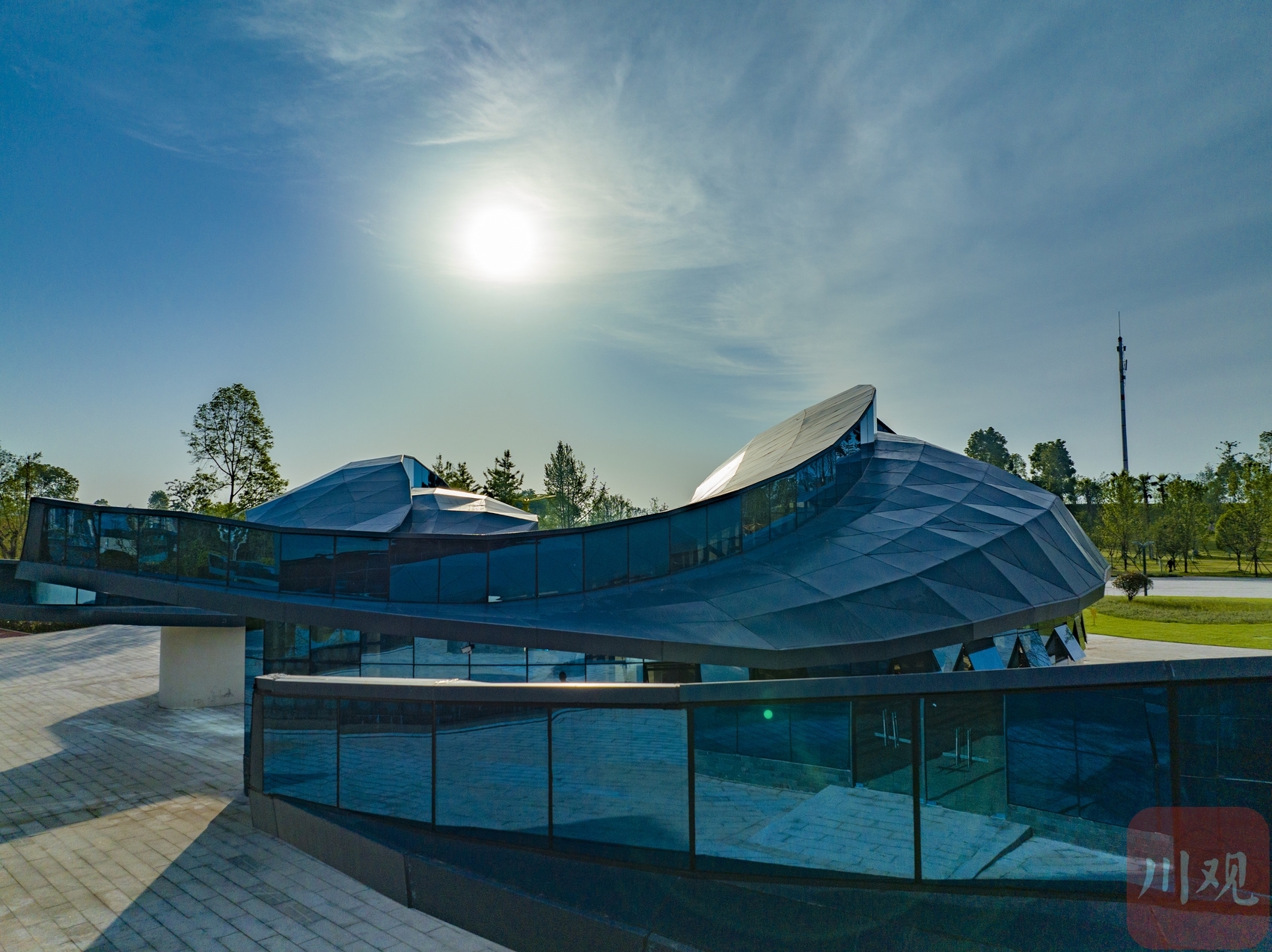 （转载）广安：晨光中的渠江红滩音乐公园美轮美奂