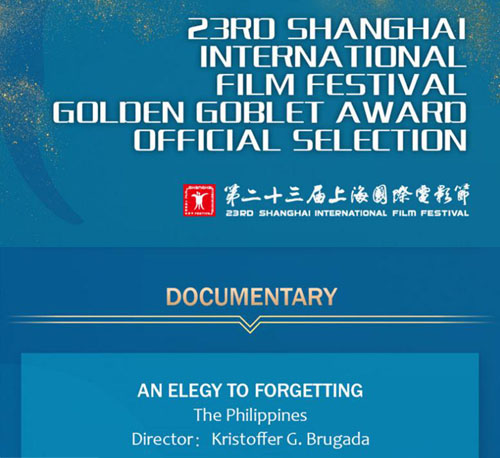Ika-23 Shanghai International Film Festival, magsisimula sa Hulyo 25; Lav Diaz at Kristoffer Brugada lalahok