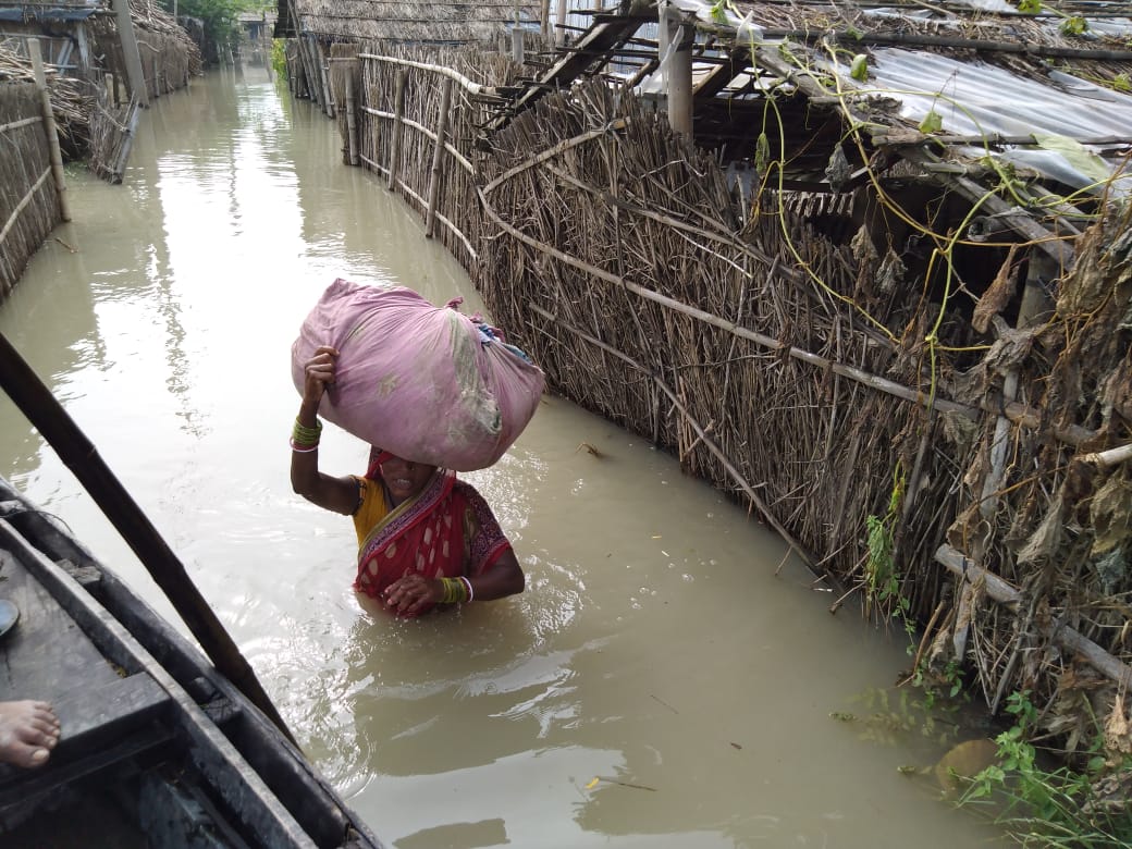 洪水疫情双重打击 印度哈尔邦超76万人受灾