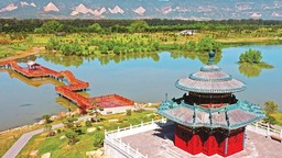 太原汾河景区连廊卧波赛江南