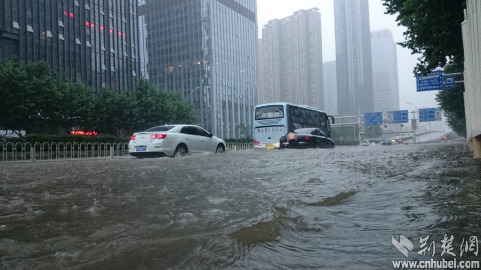 暴雨中的前行者 致敬“武汉人的上班精神”(组图)-国际在线