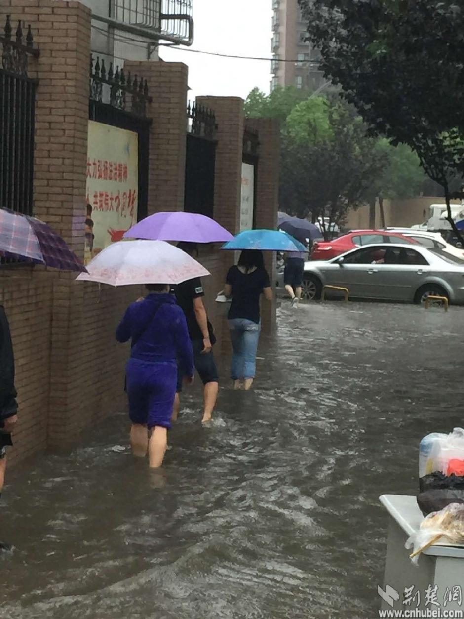 暴雨中的前行者 致敬“武汉人的上班精神”(组图)-国际在线