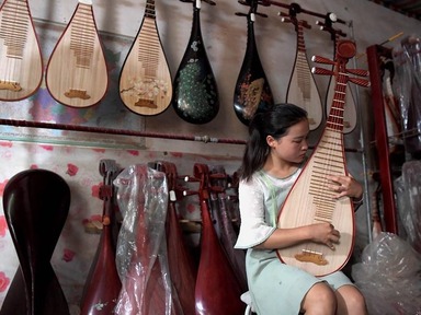 Musical instrument production in Lankao County, central China's Henan