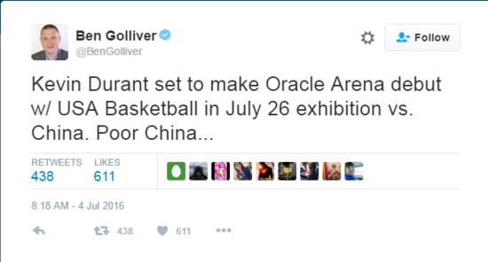 四巨头只差库里! KD甲骨文首演携克莱追梦战中国 四巨头只差库里! KD甲骨文首演携克莱追梦战中国