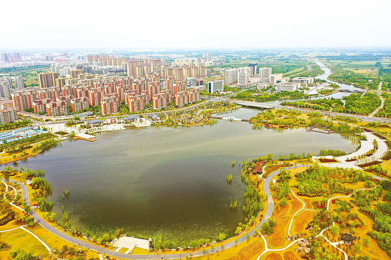 驻马店市遂平县玉湖生态文化园景色如画