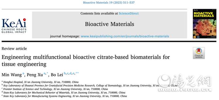 西安市红会医院许鹏教授团队在《Bioactive Materials》发表高水平研究论文_fororder_20220615022718960