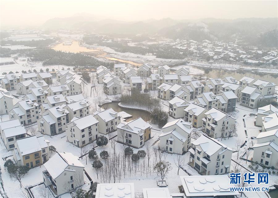 浙江安吉：美丽乡村 雪景如画