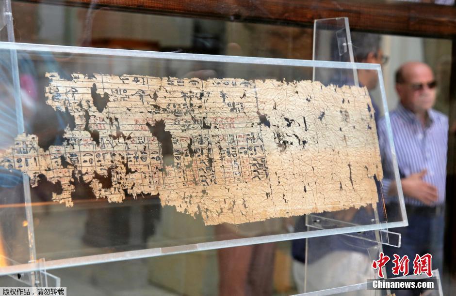 世界最古老纸莎草文献埃及展出 距今4500年
