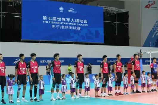 【湖北】【CRI原创】第七届世界军人运动会男子排球测试赛在江汉大学举行