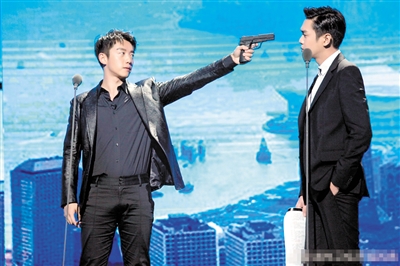 郑恺,张若昀演绎《无间道》.