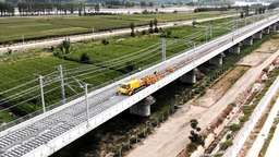 銀蘭高鐵中蘭段寧夏境內進入雙向鋪軌新階段