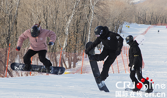圖片默認標題_fororder_浮水印圖二：滑雪發燒友在雪場體驗滑雪的樂趣。攝影 李鵬