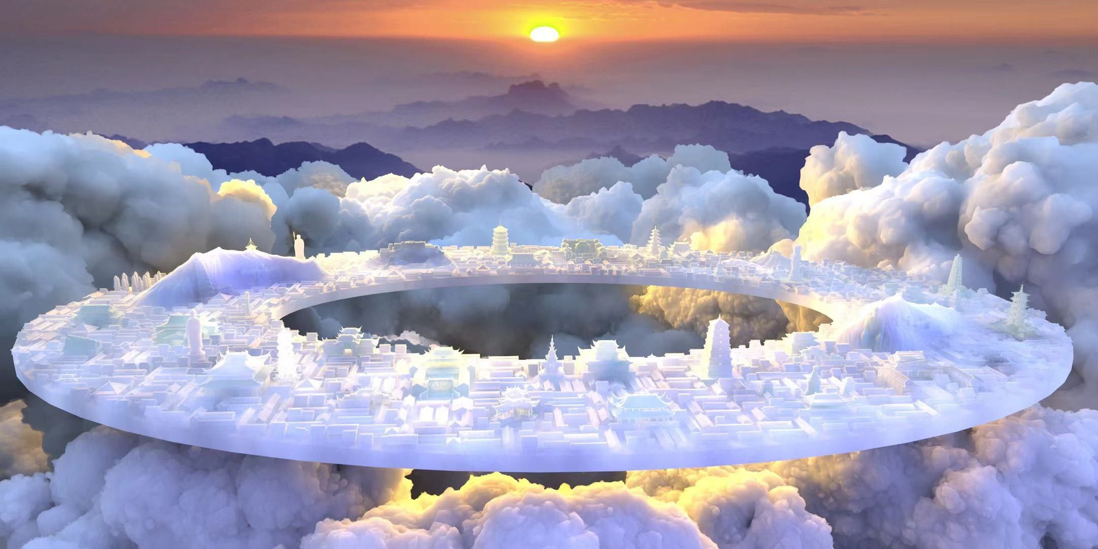 一切皆可元宇宙艺术家杨烨炘推出新作开建人类第一座元宇宙天空寺