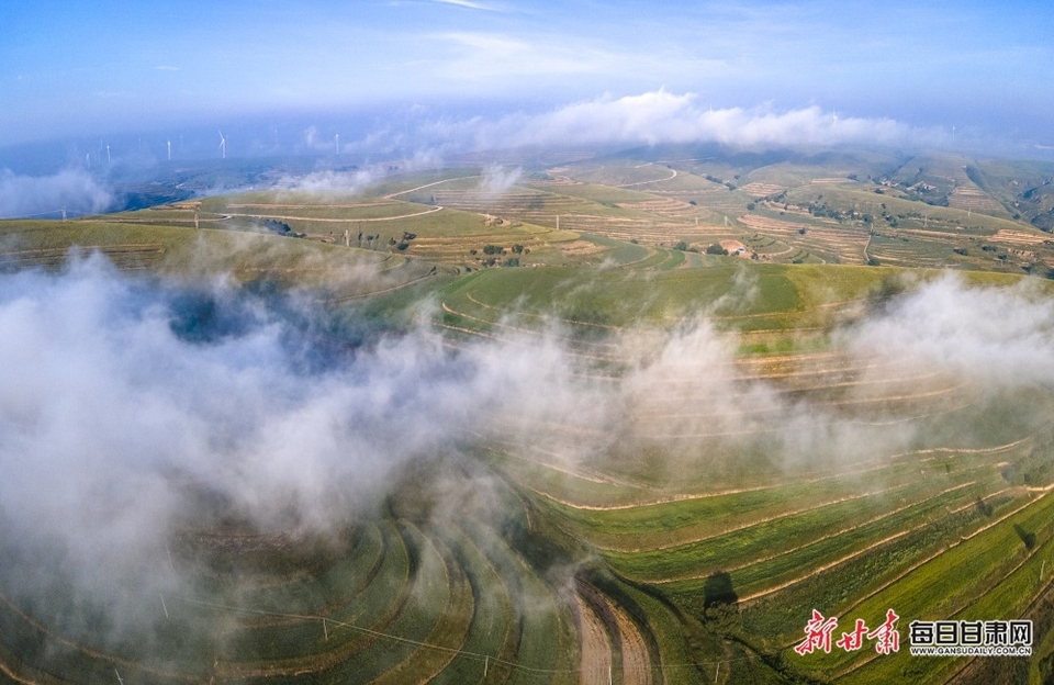 【慶陽】風電場雲霧繚繞 慶陽環縣毛井鎮秋景如畫_fororder_3