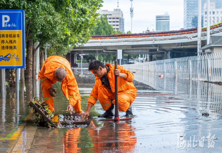 河北石家庄：暴雨下的坚守