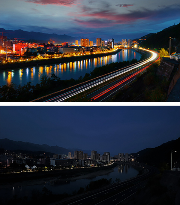 广元市旺苍县城夜景对比图 摄影 隋之林与此同时,新世纪百货宜宾商都