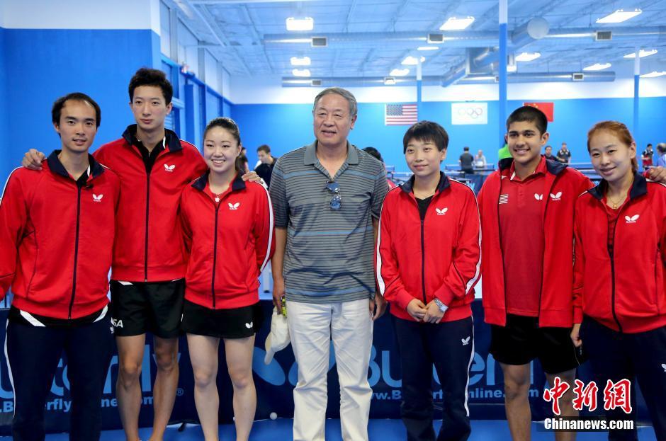 全亚裔阵容出征里约奥运会 美国乒乓球队休斯敦备战